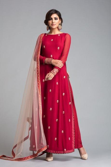 Festival Wear Red Color Regular Wear Salwar Kamezz For Women