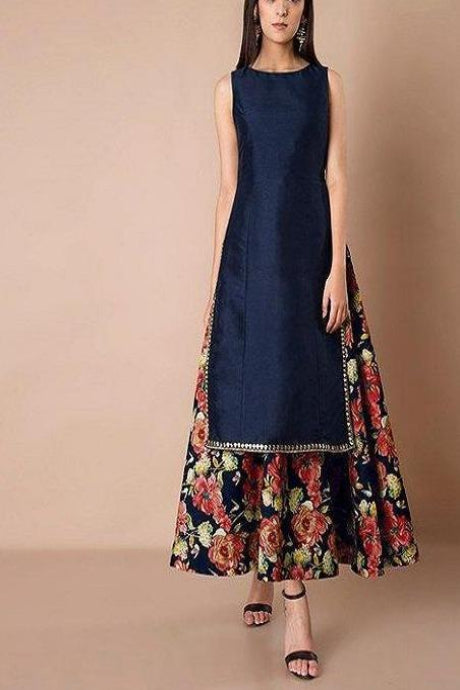 Occasional Wear Blue Color Pure Jacquard Silk Salwar Suits