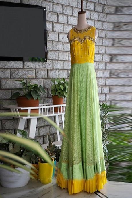 Designer Light Green Color Heavy Kurti In Low Price