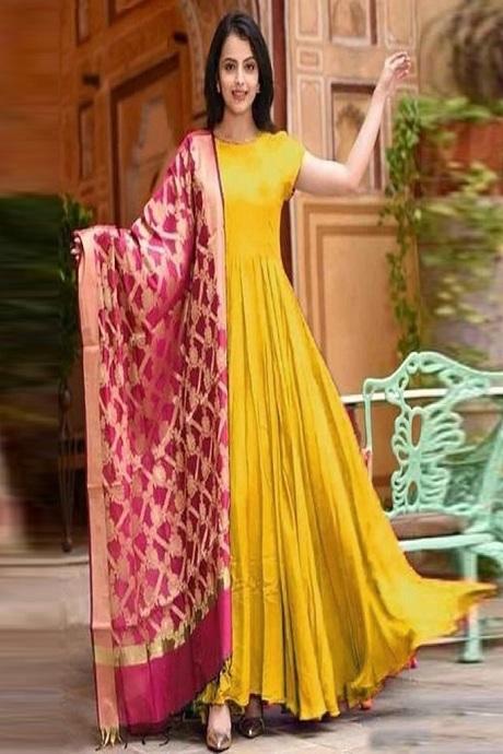 yellow Color Salwar Heavy Work Salwar Suits Online