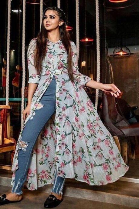 Digital Printed Anarkali Full High Printed Kurti