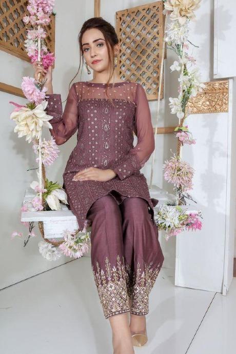 Grape Purple Color Heavy Designer Salwar Suits Set