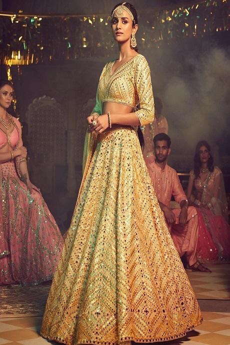 Yellow Color Bridal Wear Zari Work Lehenga Choli With Duppata