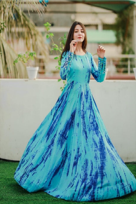 Heavy Block Anarkali Printed Online Gown For Party