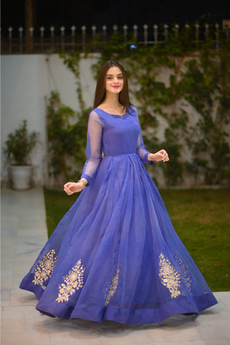 Attractive Purple Anarkali Online Low Rate Gown Design