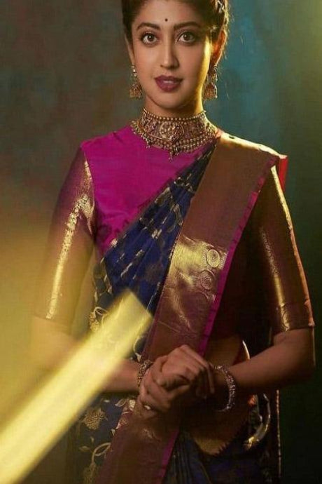 Art Silk Designer Blue color Pakistani Designer Lehenga Saree