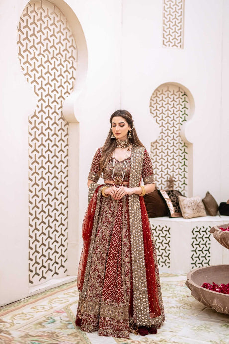 Beaming Red Color Anarkali Embroidery Work Gown