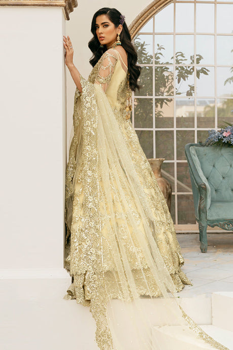 Bewitching Light Yellow Color Attractive Heavy Work Party Wear Gown