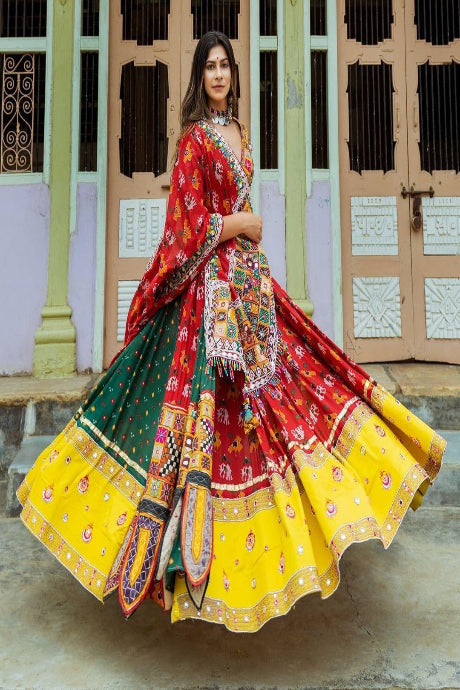 Latest Designer Silk Lowest Price Multi color Lehenga Choli Online