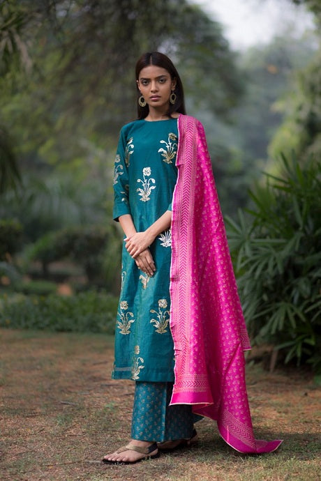 Sky Blue Color Thread Embroidery Work Anarkali Salwar Suits