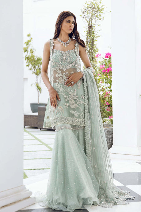 Fashionable Sky Blue Color Fancy Salwar Suits Designs