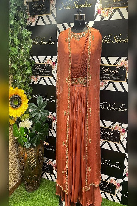 Admirable Light Orange Color Designer Lowest Rate Salwar Kameez