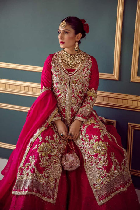 Beaming Red Color Heavy Work Anarkali Online Kurti Sarara