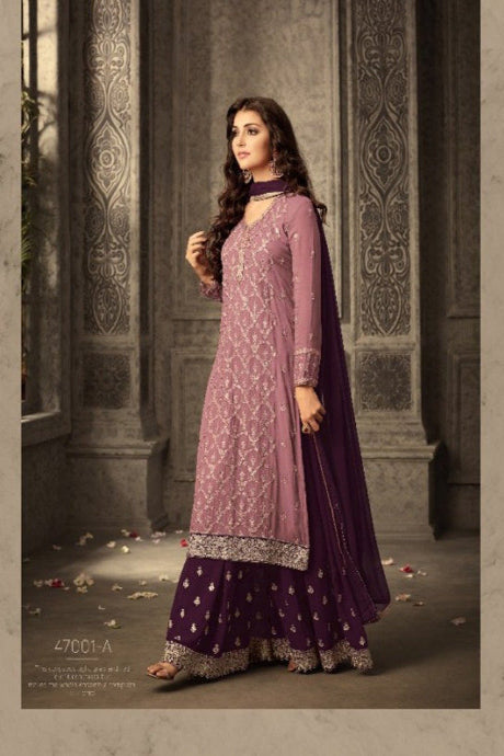 Fashionable Peach Color Online Demanded Kurti And Sarara Set