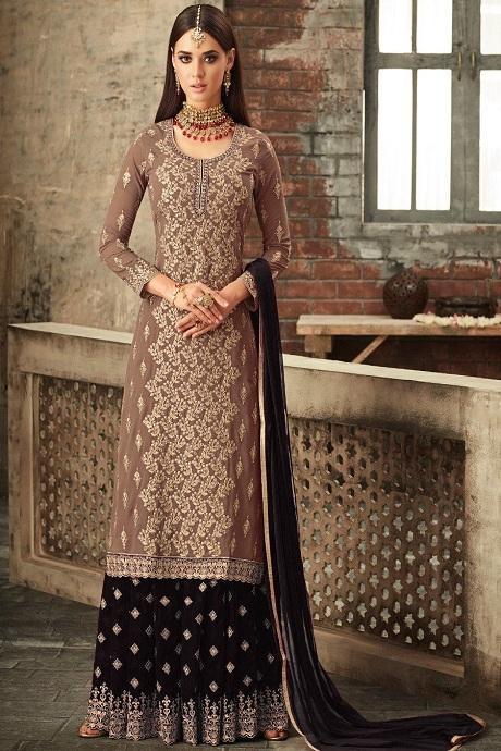 Chiku Color Heavy Work Attractive Party Wear Salwar Desgins