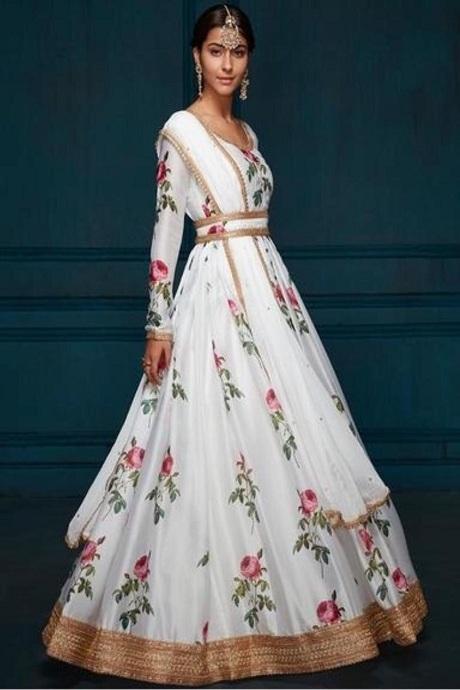 Blooming White Color Designer Heavy Printed Gown
