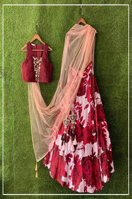 Enchanting Designer Sabyasachi Multi color Printed Lehenga Choli With Dupatta