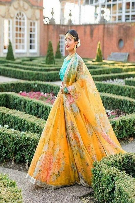 Yellow Color Designer Velvet Sabyasachi Lehenga Choli