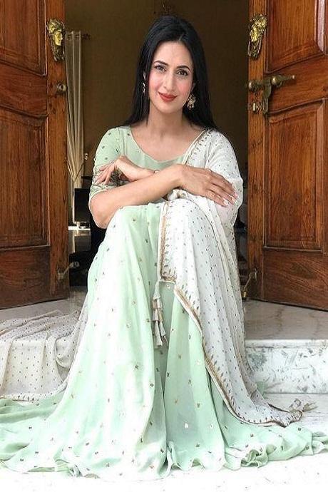 Attractive C Green Color Embroidery Work Gown Suits Online