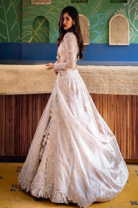 Actress One piece Dori Work Pure Silk Embroidery Lehenga With Koti