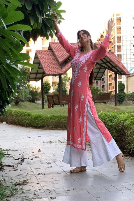 Heavy Silk Peach Color Bollywood Three Piece In One Piece