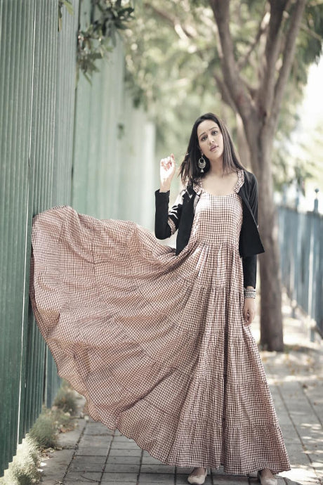 Light Grey Color Salwar Suit Gown For Girls