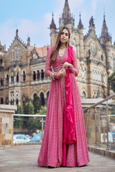 Regular Wear Red Anarkali Gown Designs 2022
