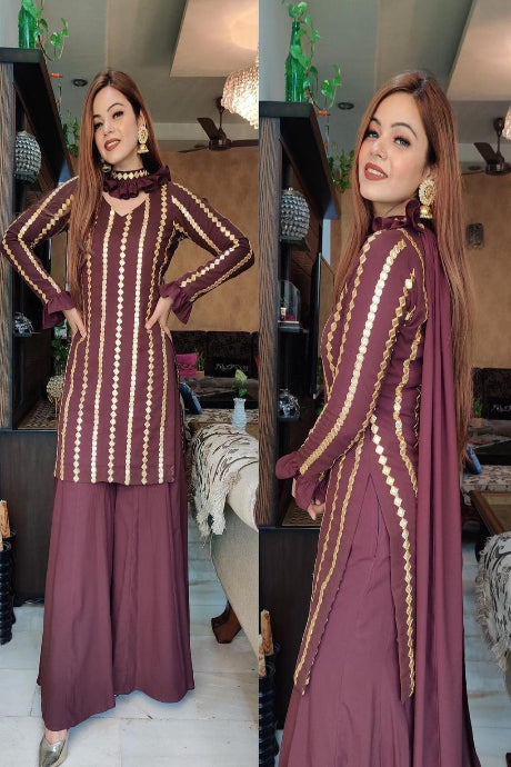 Heavy Silk Lemon Coffee Flared Silk Sequvance Gown Designs
