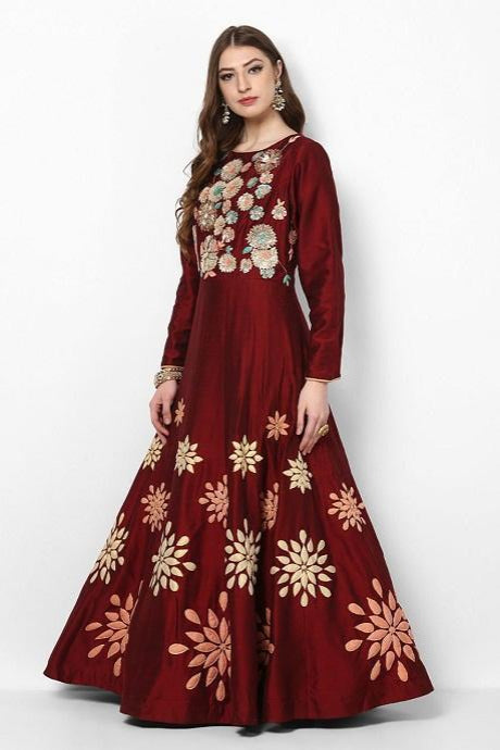 Pure Silk Embroidery Hand Work Designer Salwar Suits