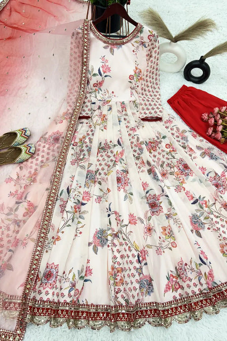 Embroidery Work Mirror Online Gown For Girls