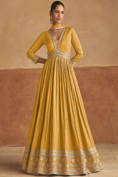 Designer Embroidery Work Gown Dress for women