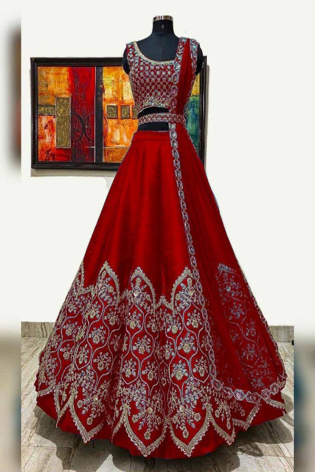 Bollywood Style red Color Lehenga Choli In Low Rate for girls
