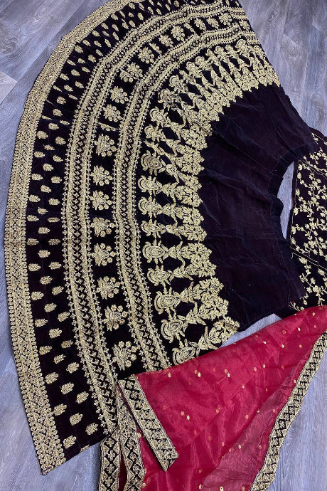 Silk Heavy Embroidered purple color Lehenga Choli Collection 2020