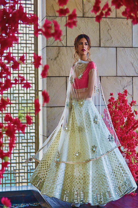 Stylish Sequence white Color Online Lehenga For Girls