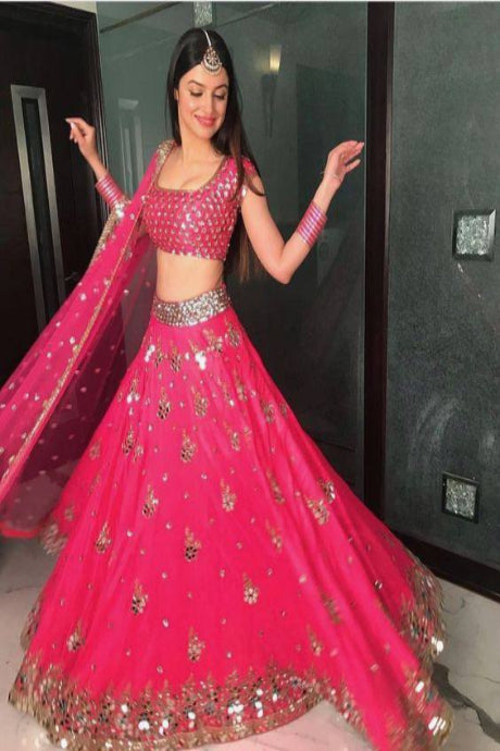pink color Designer Fancy Frill Ruffle Pink Lehenga Choli For Girls