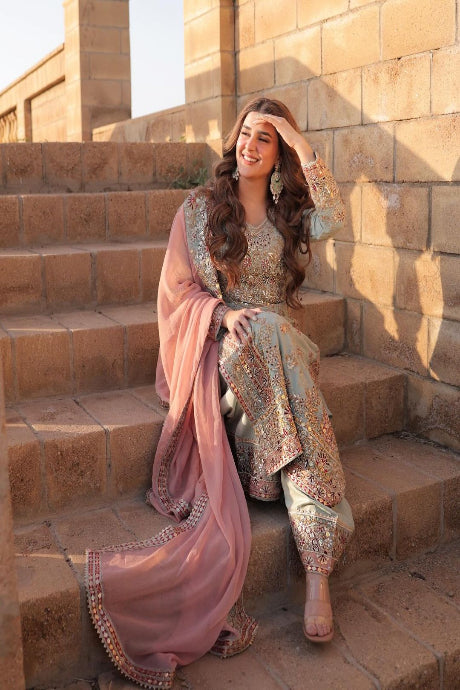 Sequence Embroidery Work Online Gown Designs for women