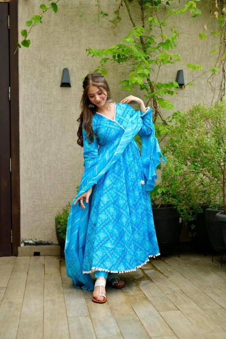 sky blue Color Designer Lowest Price gown for girls