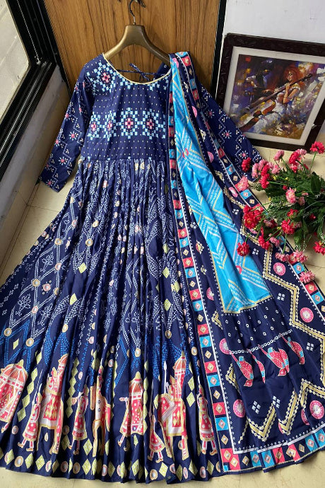 Designer Art Silk Embroidery Work Bollywood gown for girls