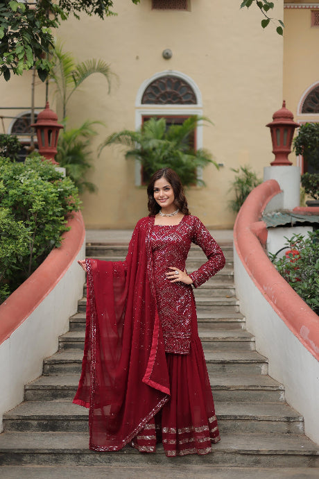 Audacious Designer Heavy Work Round Gown Dress for women
