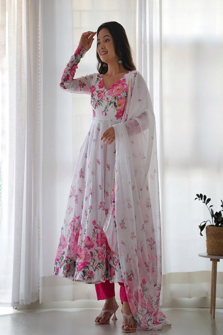 Admirable Designer Border Work Fancy Gown Pair for girls