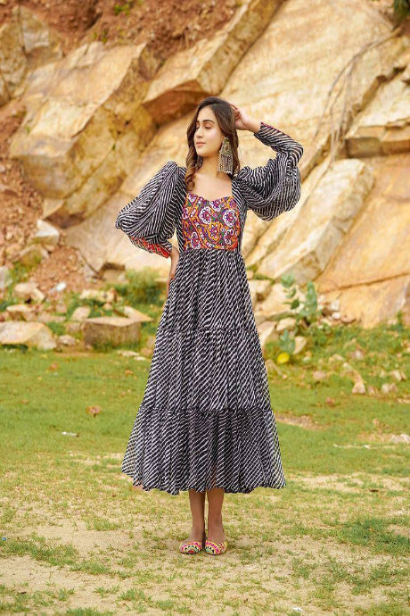 Midnight black color gown for girls