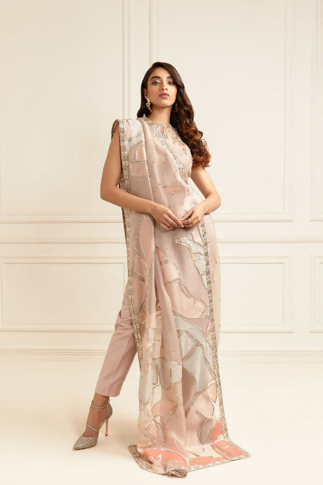 Blooming Light White Color Pure Paint Top N Dupatta