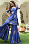 Blue Color Embroidery Silk Salwar
