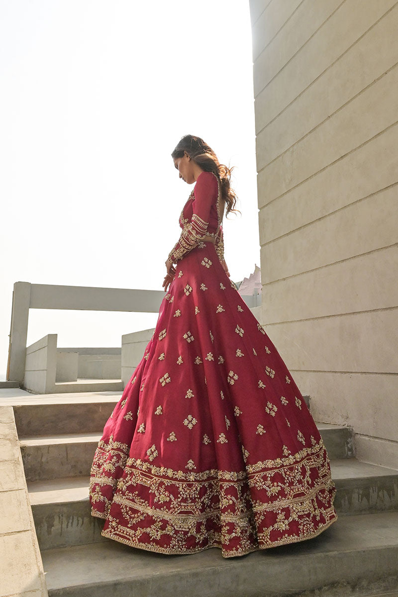 Heavy Maroon Color Designer Silk Lehenga Choli For Bride