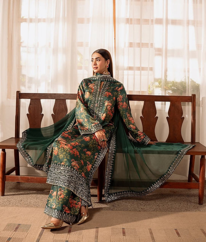 Womens Pure Silk Embroidery  Hand Work  Silk Salwar Gown