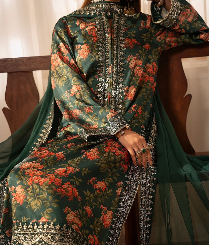 Womens Pure Silk Embroidery  Hand Work  Silk Salwar Gown