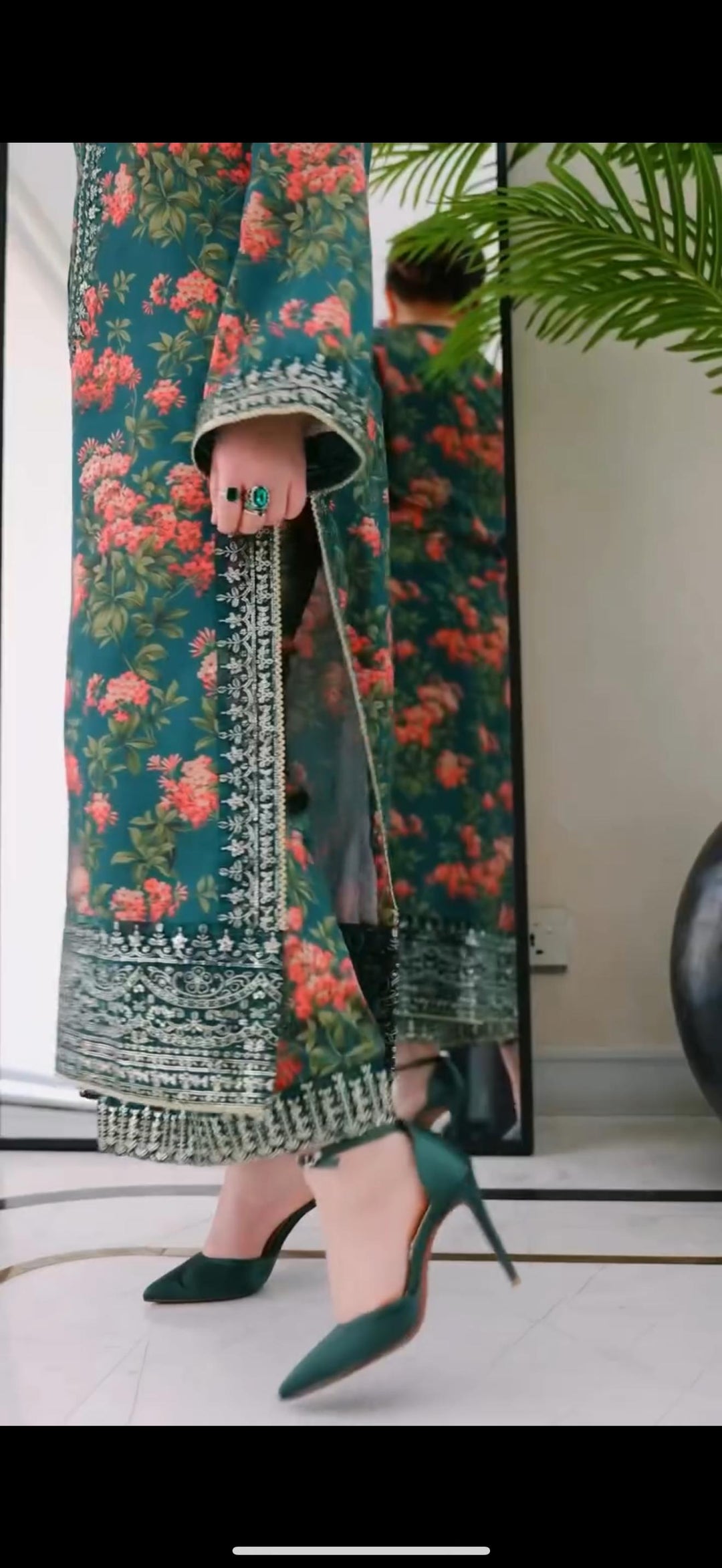 Womens Pure Silk Embroidery  Hand Work  Silk Salwar Gown