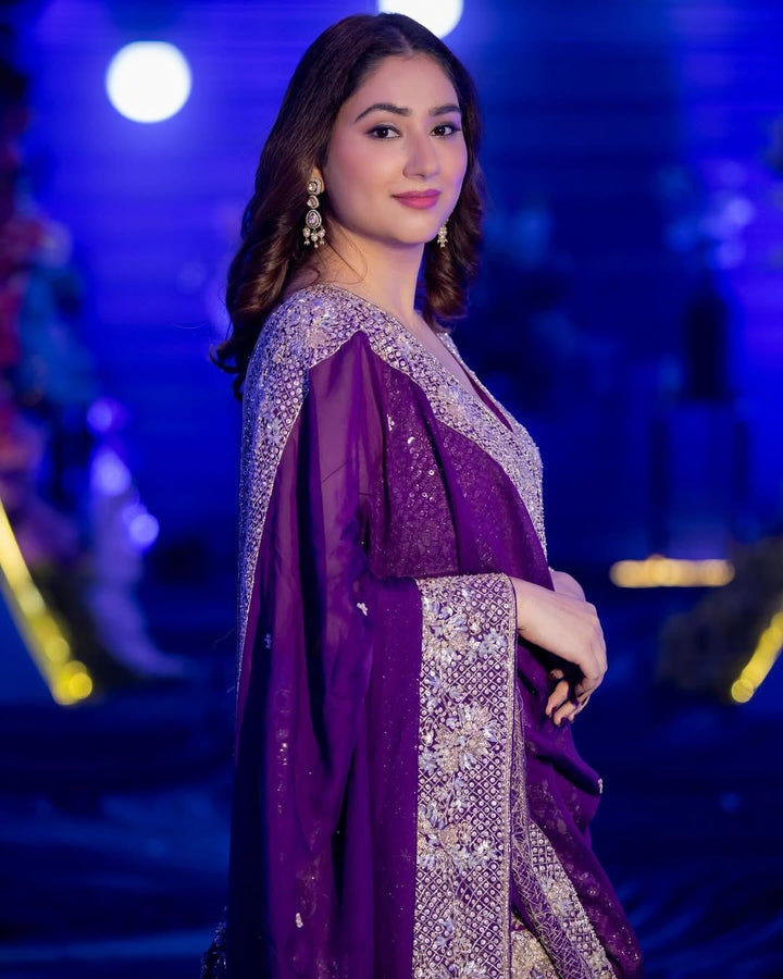Designer purple Color Trendy Kurti With Palazzo Set