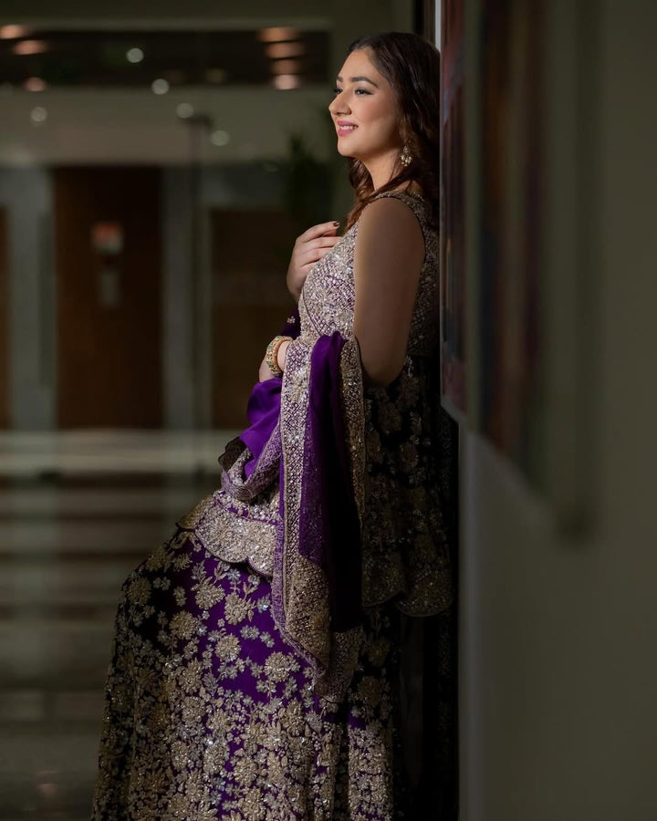 Designer purple Color Trendy Kurti With Palazzo Set