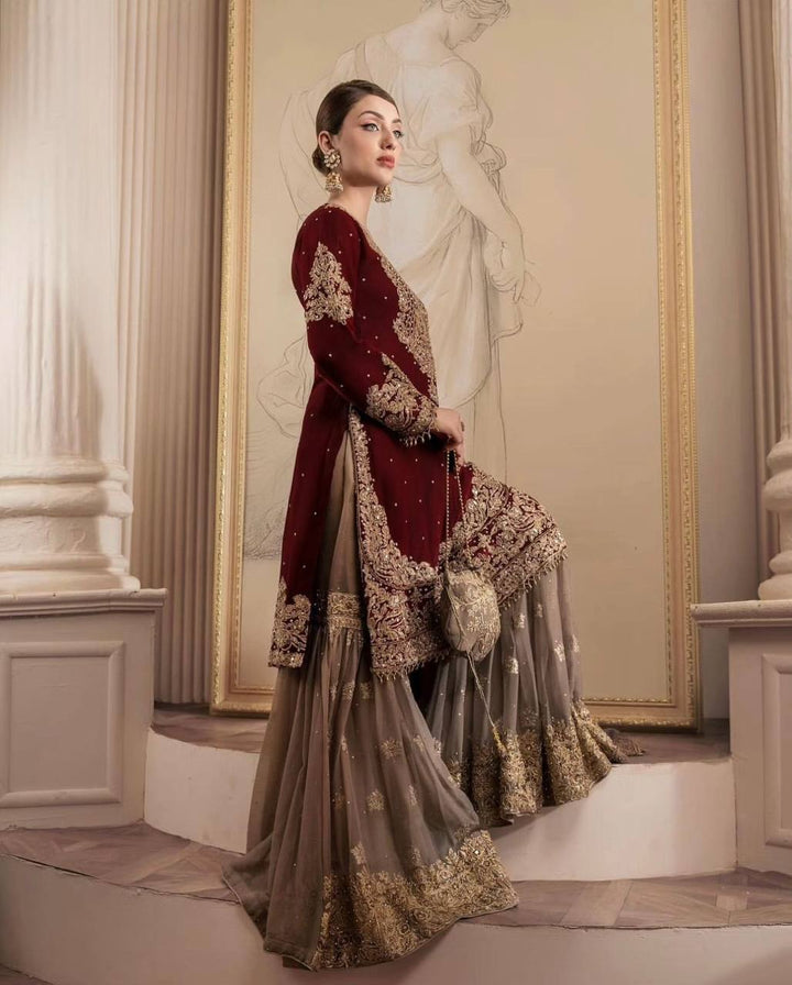 Fashionable Pure Georgette Embroidery Hand Work Kurti Desgins